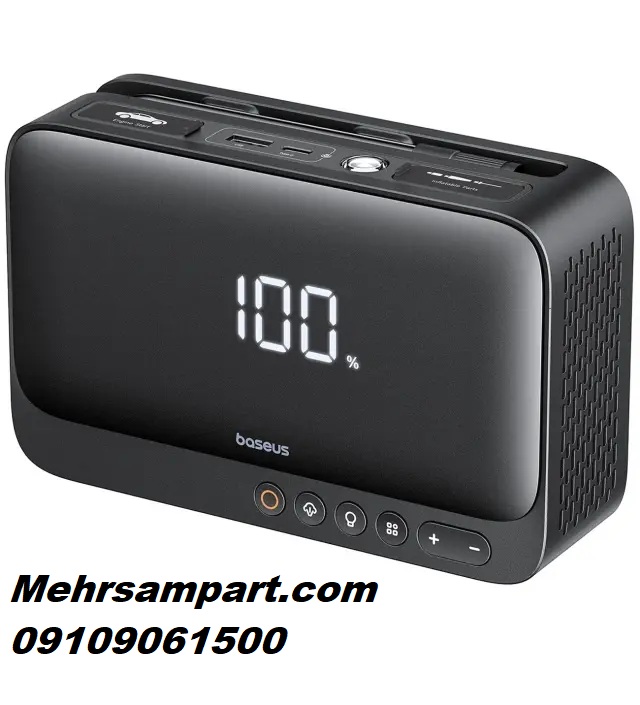 پاور بانک 6000 و جامپ استارتر بیسوس Baseus BS-CH013 C00245902111 با چراغ قوه و پمپ باد